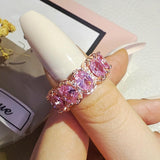 Gorgeous Rose Gold Pink AAA+ Cubic Zirconia Aesthetic Ring - The Jewellery Supermarket