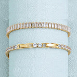 BEST GIFTS - Luxury High Quality AAA+ Cubic Zircon Simulated Diamonds Gold Color Tennis Bracelets