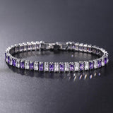 ELEGANT AAA+ Cubic Zirconia Crystals Bracelet Colorful Silver Colour Tennis Bracelets For Women - The Jewellery Supermarket