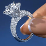 New  Arrival - Big Flower Design AAA+ CZ Diamonds Silver color Luxury Jewelry Ring