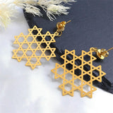 NEW Judaism Star Of David Stainless Steel Hexagram Symbol Dangle Stud Earrings for Women - The Jewellery Supermarket
