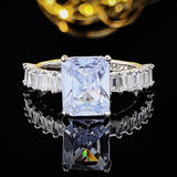 Adorable New Luxury Princess Cut Designer AAA+ Cubic Zirconia Diamonds Fashion Ring