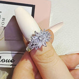 New Arrival Luxury Flower Design AAA+ Quality CZ Diamonds Engagement Ring - The Jewellery Supermarket
