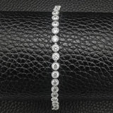 Luxury Women silver color Round Tennis Bangles Hand Wedding Jewelry - The Jewellery Supermarket
