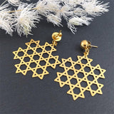 NEW Judaism Star Of David Stainless Steel Hexagram Symbol Dangle Stud Earrings for Women - The Jewellery Supermarket
