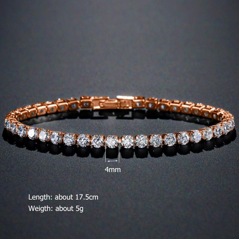 SPLENDID AAA+ Cubic Zirconia Diamonds Tennis Bracelets for Women - Shining Gold Colour Single Layer Bracelets - The Jewellery Supermarket