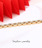 FASCINATING Ear Of Wheat All Micro Inlay AAA+ Cubic Zircon Simulated Diamonds Tennis Bracelet - The Jewellery Supermarket