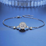 Delicate 1ct D Color VVS 14K WGP High Quality Moissanite Diamonds Flower Design Charm Fine Bracelets