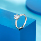 14K WGP 1ct 6.5mm D Color Heart Arrows Cut High Quality Moissanite Diamonds Solitare Luxury Ring