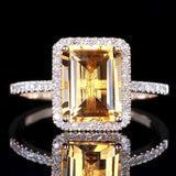 NEW ARRIVAL Designer Fashion Yellow Square Cut AAA+ Quality CZ Diamonds Fashion Ring - The Jewellery Supermarket