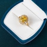 NEW ARRIVAL Luxury Oval Cut Lab Citrine Gemstone Wedding Engagement Fine Jewelry Ring - The Jewellery Supermarket