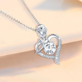 Charming Rose Flower Heart Shaped 1ct 6.5mm High Quality Moissanite Diamonds Necklace - Luxury  Jewellery