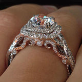 New Arrival Luxury Halo Round Cut Exquisite AAA+ Quality CZ Diamonds Designer Ring - The Jewellery Supermarket