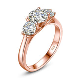 Amazing 3 Stone Total 2ct Genuine High Quality Moissanite Diamonds Rings For Women Luxury Fine Jewellery