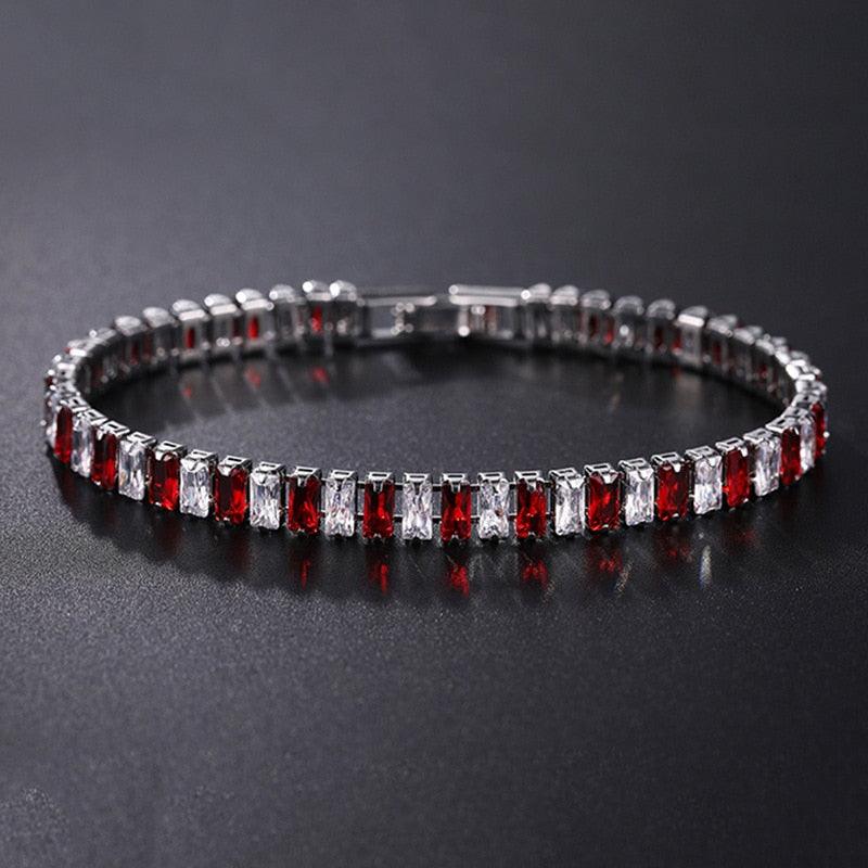 ELEGANT AAA+ Cubic Zirconia Crystals Bracelet Colorful Silver Colour Tennis Bracelets For Women - The Jewellery Supermarket