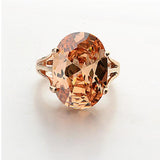 Adorable Luxury Rose Gold Color Champagne AAA+ Cubic Zirconia Diamond Fashion Ring