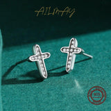 Popular Cross Dazzling Silver AAA+ Zircon Stud Fashion Classic Earrings - Fine Christian Jewellery