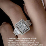 New Arrival - Luxury Rectangle Design Elegant AAA+ Quality CZ Diamonds Engagement Ring - The Jewellery Supermarket