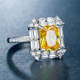 Dazzling Luxury AAA+ Cubic Zirconia Diamonds Yellow Engagement Ring - The Jewellery Supermarket