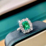 New Fashion Green Oversized Large AAA+ Quality CZ Diamonds Luxury Ring