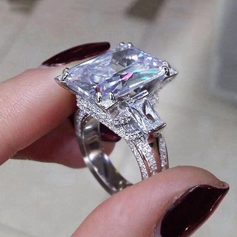 New Arrival Luxury Princess Cut High End AAA+ Quality CZ Diamonds Fashion Engagement Ring - The Jewellery Supermarket