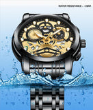 NEW - Men Stainless Steel Skeleton Design Waterproof Wrist Watch - The Jewellery Supermarket