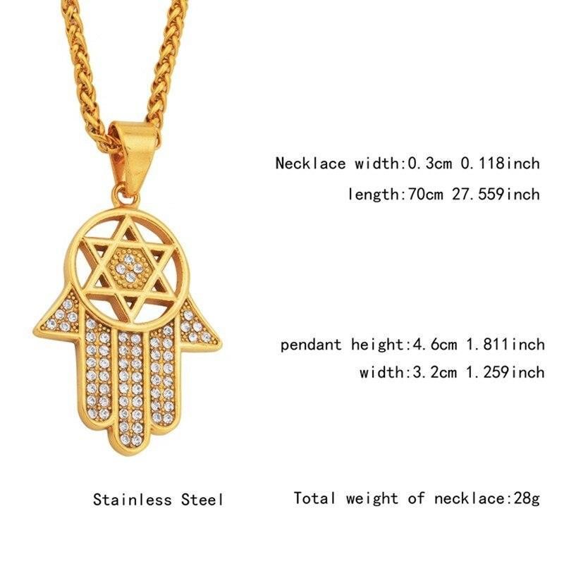 NEW Israel Menorah Happy Hanukkah Golden Stainless Steel Star Of David Pendant - The Jewellery Supermarket