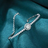 Lovely 1ct D Color VVS1 Round Cut High Quality Moissanite Diamonds Charm Bracelet for Women - Fine Jewellery