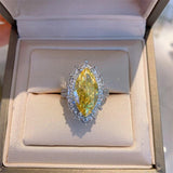 NEW ARIVAL Yellow Marquise Cut AAA+ Quality CZ Diamonds Luxury Ring - The Jewellery Supermarket