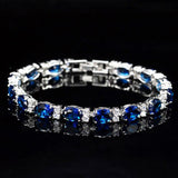 LOVELY Brilliant Light Blue AAA+ Cubic Zirconia Simulated Diamonds Fashion Tennis Bracelets