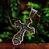New Updated Design 316L Stainless Steel Cross Jesus Pendant Catholicism Christian Gold Colour Jewellery