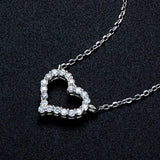 Charming Heart Design  Round Cut 1.5mm(0.015ct) Real High Quality Moissanite Diamonds Cluster-Set Choker