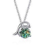 Charming Lovely Dolphin Multi Colour 1ct Round Cut High Quality Moissanite Diamonds Necklace -Fine Jewellery - The Jewellery Supermarket
