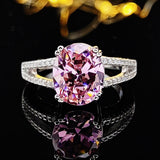 Adorable Luxury Pink Oval Cut Designer AAA+ Cubic Zirconia Diamonds Fashion Ring