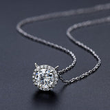 Awesome 1.0 Carat Round Cut D Color VVS1 High Quality Moissanite Diamonds Halo Necklace - Fine Jewellery
