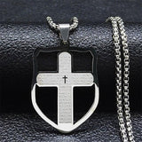 Bible Verse Projection Cross Necklace Stainless Steel Spanish Lord's Prayer Religious Chain Necklaces
