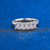 2.5CT Total Emerald Cut High Quality Moissanite Diamonds Half Eternity Anniversary - Luxury Jewellery - The Jewellery Supermarket