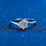 0.3CT Round VVS Diamond Twisted Vine High Quality Moissanite Diamonds Heart Promise Ring - Fine Jewellery