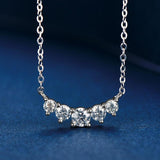 Impressive  High Quality Moissanite Diamonds Trendy Smile 5 Stone Choker Necklace Jewellery