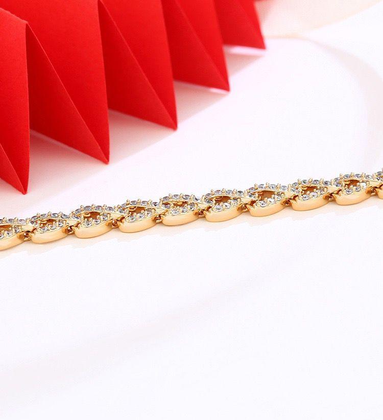 FASCINATING Ear Of Wheat All Micro Inlay AAA+ Cubic Zircon Simulated Diamonds Tennis Bracelet - The Jewellery Supermarket
