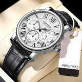 NEW ARRIVAL - Luxury Mens Watches Genuine Leather Strap Quartz Casual Watch - The Jewellery Supermarket