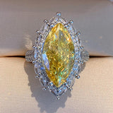 NEW ARRIVAL Yellow Marquise Cut AAA+ Quality CZ Diamonds Luxury Ring