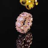 Gorgeous Rose Gold Pink AAA+ Cubic Zirconia Aesthetic Ring - The Jewellery Supermarket