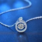 Beating Heart Design Brilliant Round Cut 0.5CT 5mm High Quality Moissanite Diamonds Necklace - Fine Jewellery