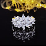 New Arrival Luxury Flower Design AAA+ Quality CZ Diamonds Engagement Ring