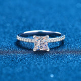 1-2CT Princess Cut High Quality Moissanite Diamonds  VVS Colorless Solitaire Diamond Bridal Sets Ring