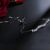 NEW ARRIVAL - Luxury AAA+ Cubic Zirconia Diamonds Princess Cut Adjustable Bracelet - The Jewellery Supermarket