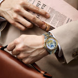 NEW - Top Brand Luxury Engraved Vintage Moon Phase Tourbillon Mechanical Skeleton Watch - The Jewellery Supermarket