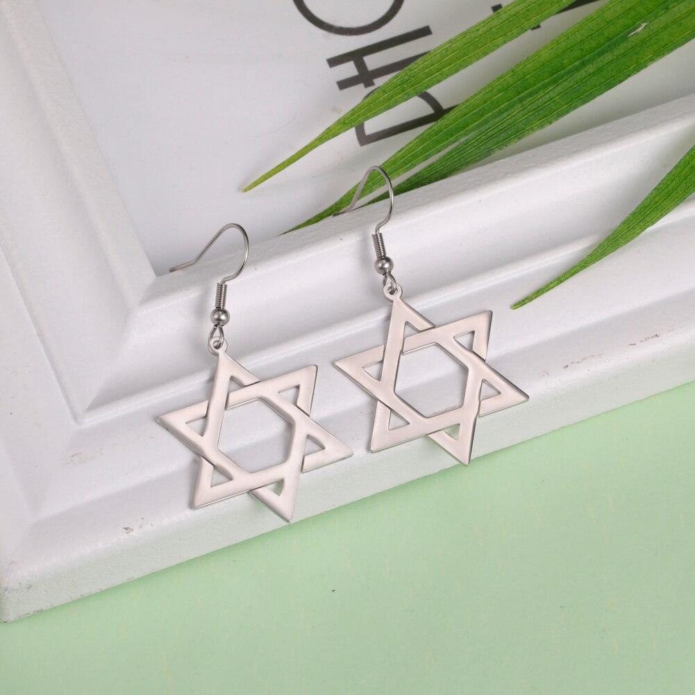 NEW Star of David Gold Silver Color Hollow Hexagram Drop Earrings For Women - The Jewellery Supermarket