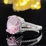 Adorable Luxury Pink Oval Cut Designer AAA+ Cubic Zirconia Diamonds Fashion Ring - The Jewellery Supermarket